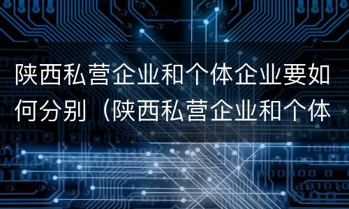 陕西私营企业和个体企业要如何分别（陕西私营企业和个体企业要如何分别交社保）