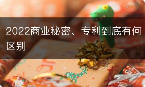 2022商业秘密、专利到底有何区别