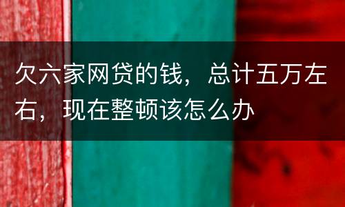 欠六家网贷的钱，总计五万左右，现在整顿该怎么办