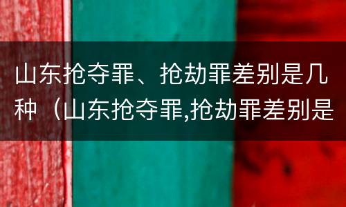 山东抢夺罪、抢劫罪差别是几种（山东抢夺罪,抢劫罪差别是几种犯罪）