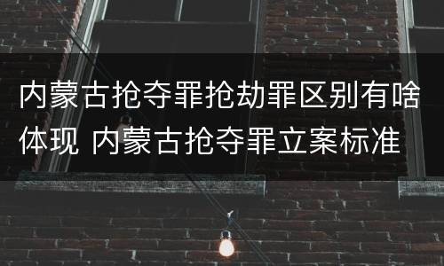内蒙古抢夺罪抢劫罪区别有啥体现 内蒙古抢夺罪立案标准