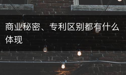 商业秘密、专利区别都有什么体现