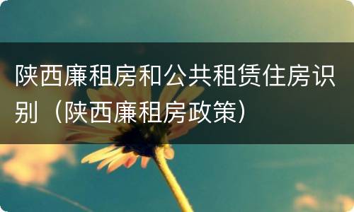 陕西廉租房和公共租赁住房识别（陕西廉租房政策）