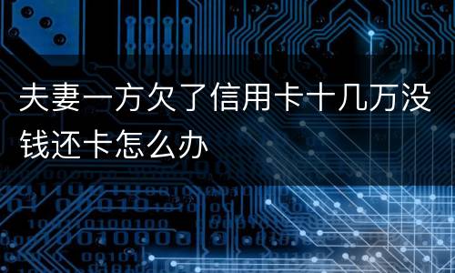 夫妻一方欠了信用卡十几万没钱还卡怎么办