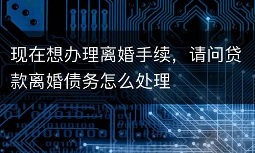 现在想办理离婚手续，请问贷款离婚债务怎么处理