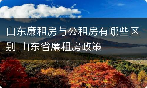 山东廉租房与公租房有哪些区别 山东省廉租房政策