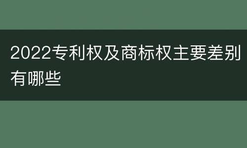 2022专利权及商标权主要差别有哪些