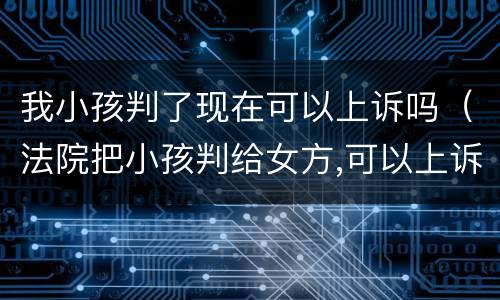 我小孩判了现在可以上诉吗（法院把小孩判给女方,可以上诉吗）