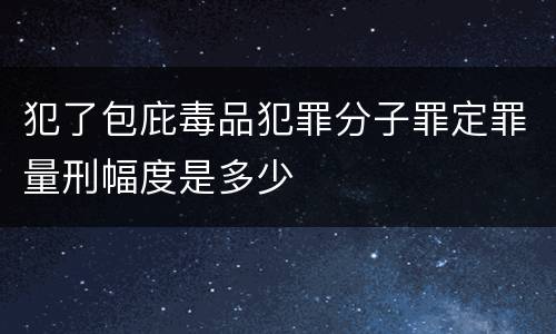 犯了包庇毒品犯罪分子罪定罪量刑幅度是多少
