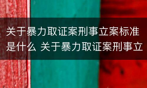 关于暴力取证案刑事立案标准是什么 关于暴力取证案刑事立案标准是什么