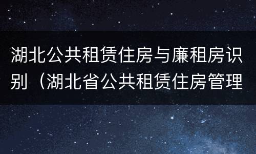 湖北公共租赁住房与廉租房识别（湖北省公共租赁住房管理办法）