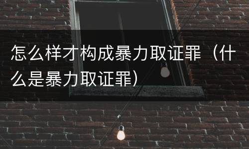 怎么样才构成暴力取证罪（什么是暴力取证罪）