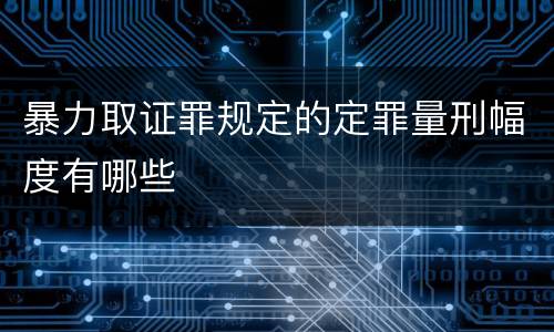 暴力取证罪规定的定罪量刑幅度有哪些