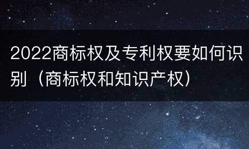 2022商标权及专利权要如何识别（商标权和知识产权）