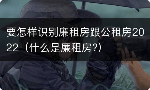 要怎样识别廉租房跟公租房2022（什么是廉租房?）