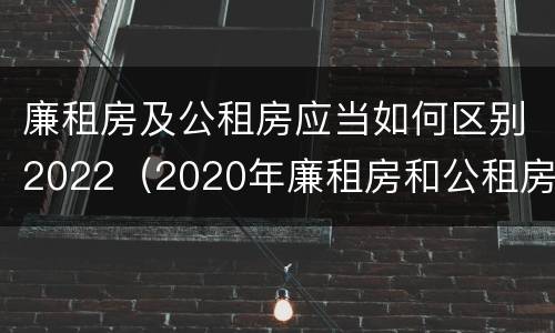 廉租房及公租房应当如何区别2022（2020年廉租房和公租房的区别）