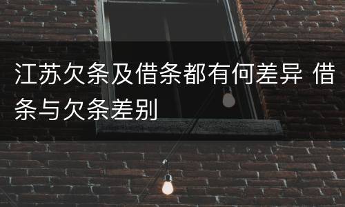 江苏欠条及借条都有何差异 借条与欠条差别