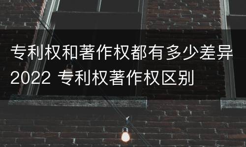 专利权和著作权都有多少差异2022 专利权著作权区别