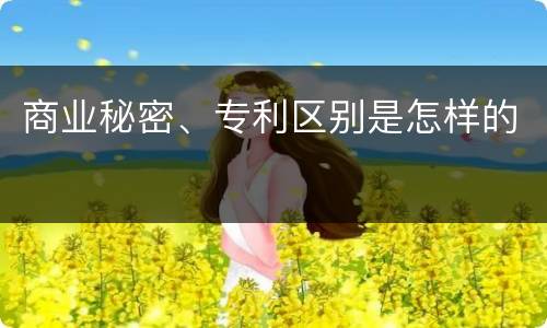 商业秘密、专利区别是怎样的