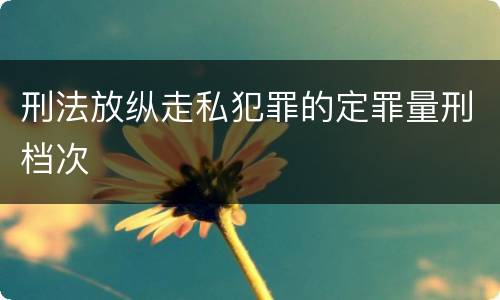 刑法放纵走私犯罪的定罪量刑档次