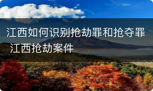 江西如何识别抢劫罪和抢夺罪 江西抢劫案件