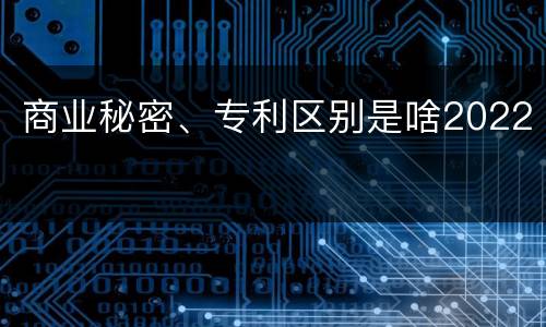 商业秘密、专利区别是啥2022