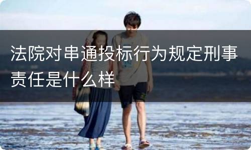 法院对串通投标行为规定刑事责任是什么样