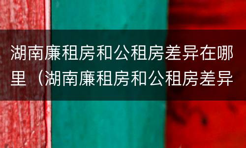 湖南廉租房和公租房差异在哪里（湖南廉租房和公租房差异在哪里查）