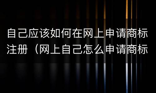 自己应该如何在网上申请商标注册（网上自己怎么申请商标注册）