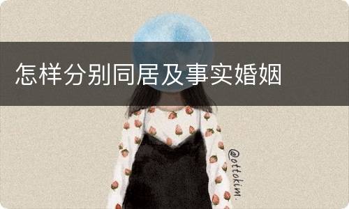 怎样分别同居及事实婚姻