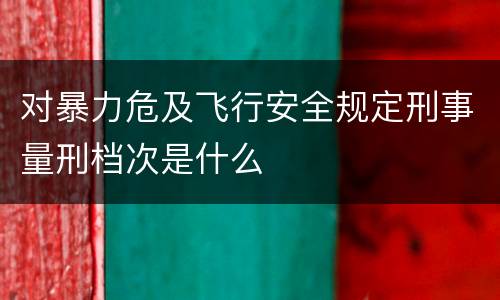 对暴力危及飞行安全规定刑事量刑档次是什么