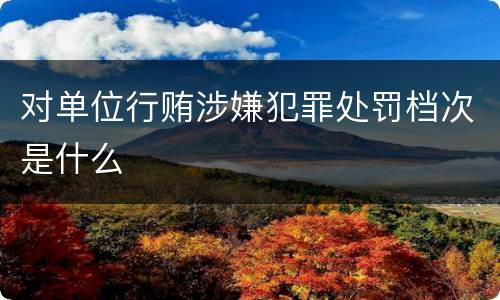对单位行贿涉嫌犯罪处罚档次是什么