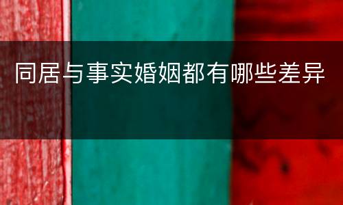 同居与事实婚姻都有哪些差异