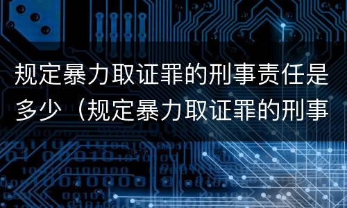 规定暴力取证罪的刑事责任是多少（规定暴力取证罪的刑事责任是多少岁）