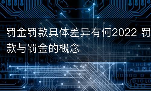 罚金罚款具体差异有何2022 罚款与罚金的概念