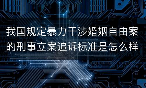 我国规定暴力干涉婚姻自由案的刑事立案追诉标准是怎么样规定
