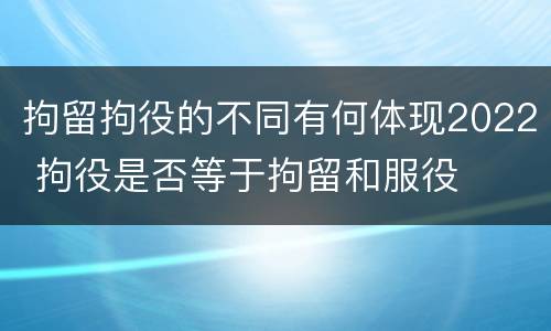 拘留拘役的不同有何体现2022 拘役是否等于拘留和服役