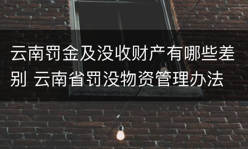 云南罚金及没收财产有哪些差别 云南省罚没物资管理办法