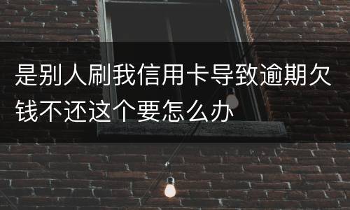 是别人刷我信用卡导致逾期欠钱不还这个要怎么办