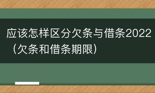 应该怎样区分欠条与借条2022（欠条和借条期限）
