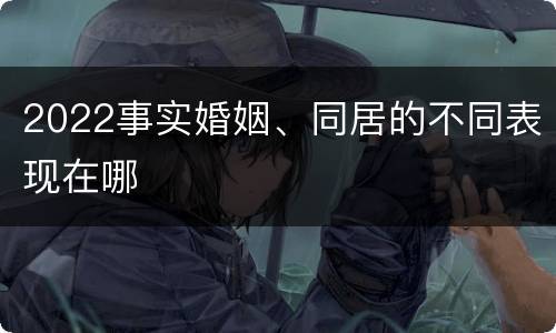2022事实婚姻、同居的不同表现在哪