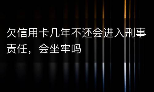 欠信用卡几年不还会进入刑事责任，会坐牢吗