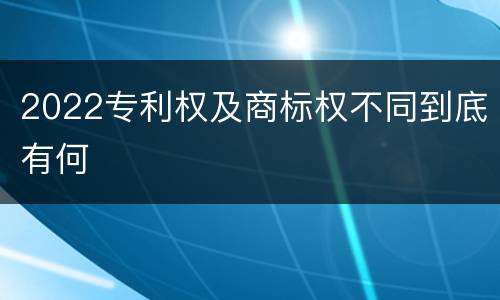 2022专利权及商标权不同到底有何