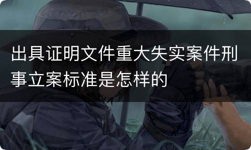 出具证明文件重大失实案件刑事立案标准是怎样的