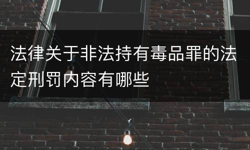 法律关于非法持有毒品罪的法定刑罚内容有哪些