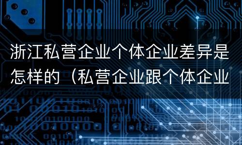 浙江私营企业个体企业差异是怎样的（私营企业跟个体企业的区别）