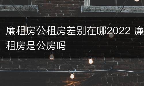 廉租房公租房差别在哪2022 廉租房是公房吗