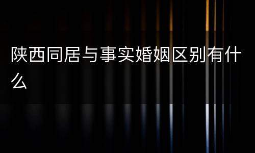 陕西同居与事实婚姻区别有什么