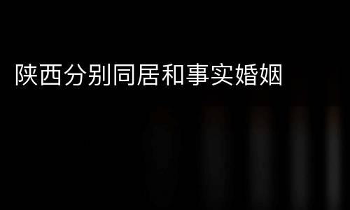 陕西分别同居和事实婚姻