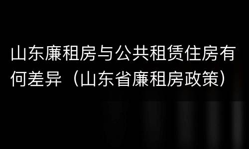 山东廉租房与公共租赁住房有何差异（山东省廉租房政策）